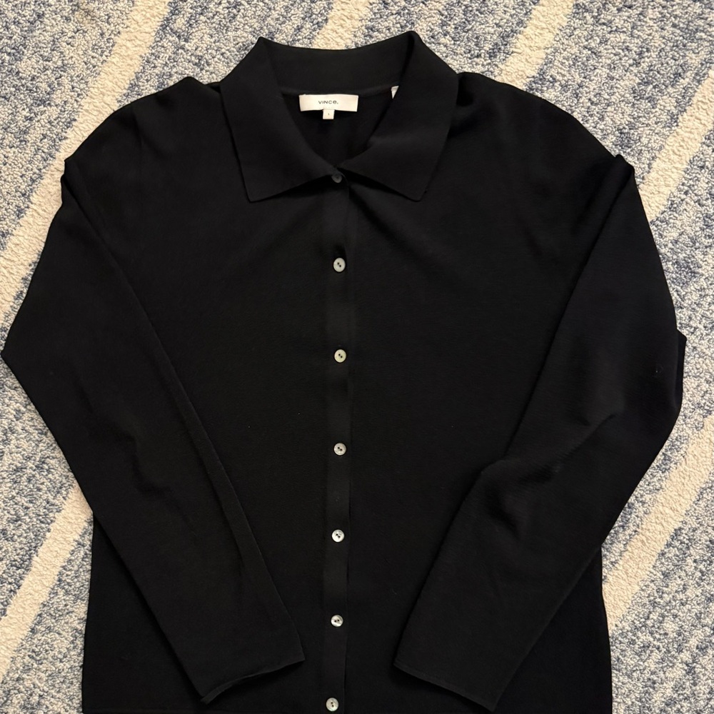 Vince Knit Polo Top Lg Perfect Condition Viscose